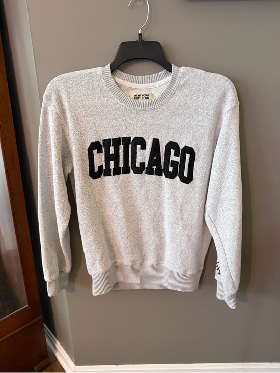 New York Popular Sweaters - NewYork Popular Chicago Crewneck Sweater - Light Gray. Medium
